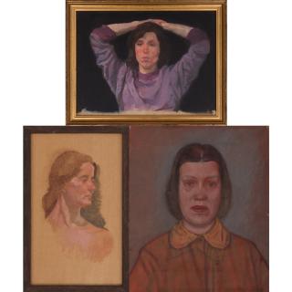 Appraisal: Herbert Steinberg - Three Female Portrait Studies Oil on canvas