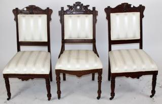 Appraisal: Lot of American Victorian side chairs in walnut h