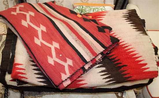 Appraisal: Ten assorted native American woven blankets and textiles Estimate -