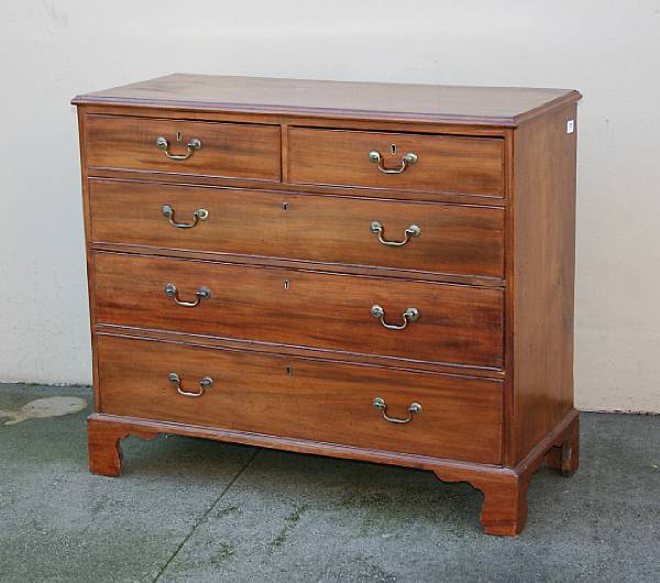 Appraisal: A George III mahogany chest of drawers late th early