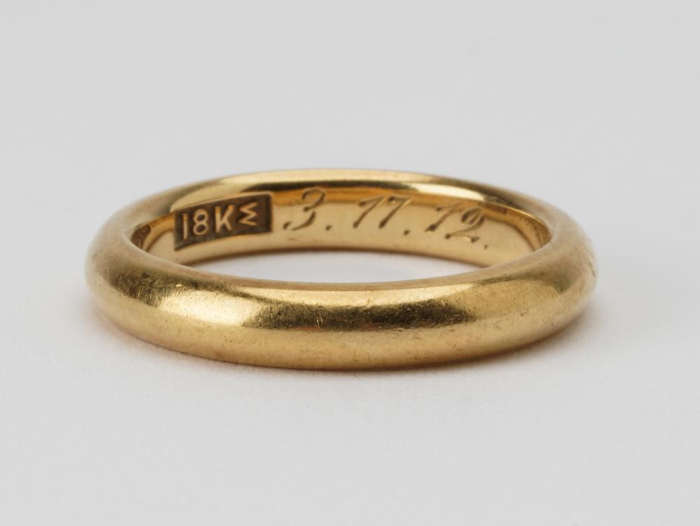 Appraisal: KARAT YELLOW GOLD BAND RINGengraved to inside of band '