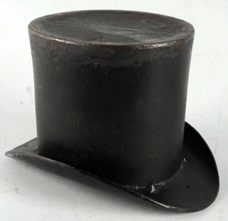 Appraisal: Cast Iron Porcelain Top Hat Spittoon s to with the