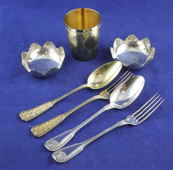 Appraisal: A mid th century French engine turned standard silver gilt