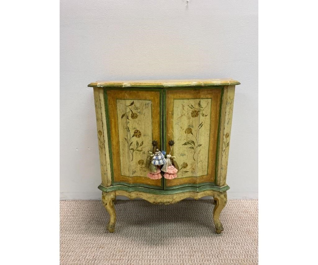 Appraisal: Small Italian painted cabinet circa decorated with flowers made to