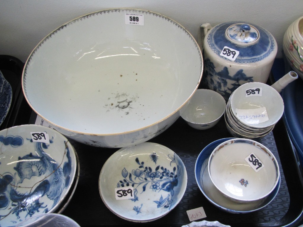 Appraisal: Tray lot of assorted Chinese ceramics to include teapot tea