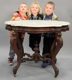 Appraisal: Victorian shaped marble top center table ht in top x