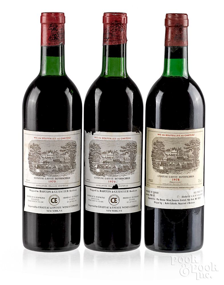 Appraisal: Three bottles of Chateau Lafite Rothschild Exclusive on Bidsquare Three