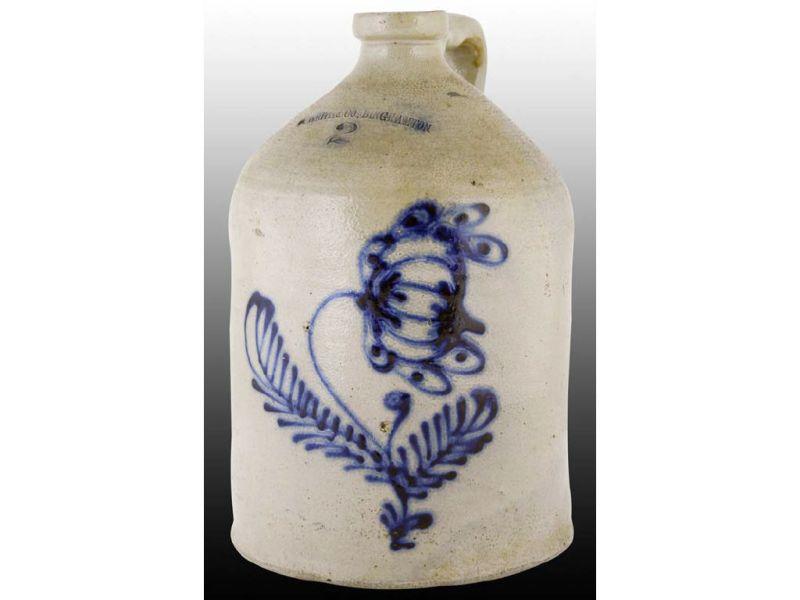 Appraisal: Stoneware White and Binghamton -Gallon Handled Ju Description '' T