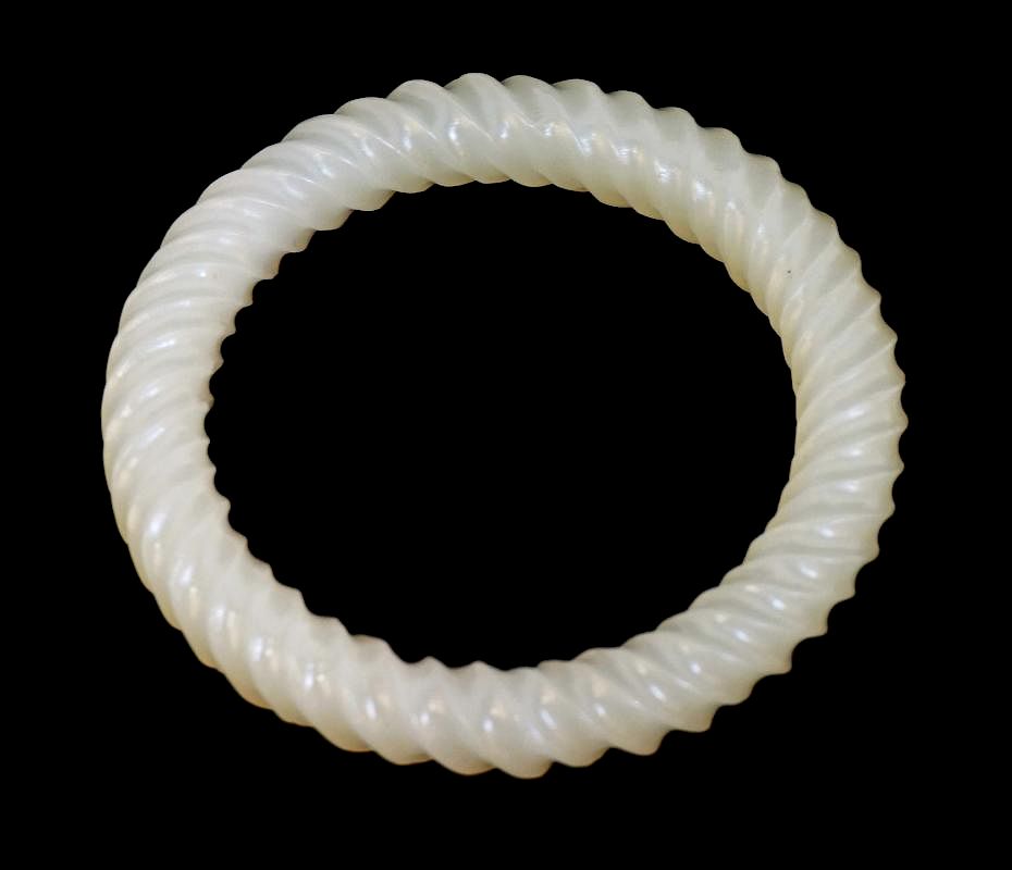 Appraisal: Jade Twist Bangle Jade Twist Bangle Description A white jade