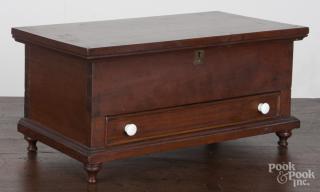 Appraisal: Pennsylvania miniature walnut blanket chest th c with an interior