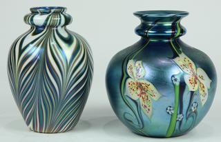 Appraisal: Lot of Orient and Flume art glass vases Lot of