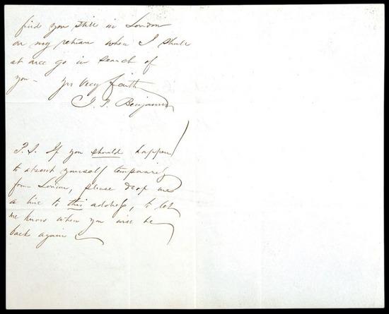 Appraisal: Judah P BENJAMIN Two autograph letters signed J P Benjamin