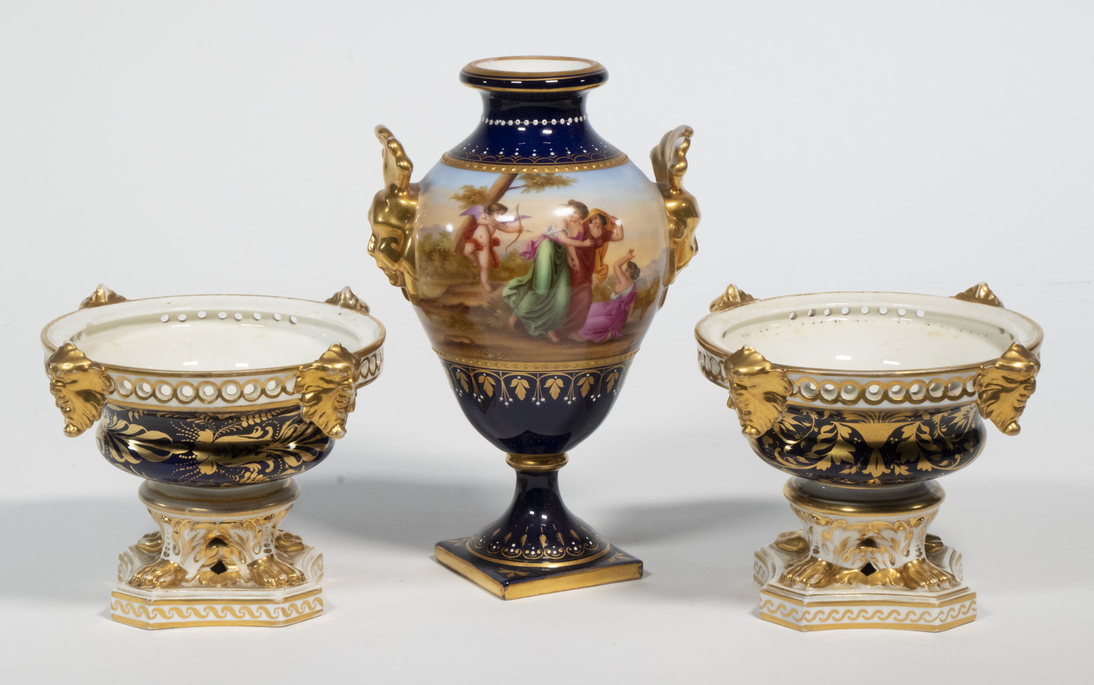 Appraisal: EUROPEAN PORCELAIN VESSELS Group of Porcelain Decorative Pieces incl Pair