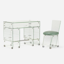 Appraisal: Ren -Andr Coulon DESK AND CHAIR Saint GobainFrance c glass