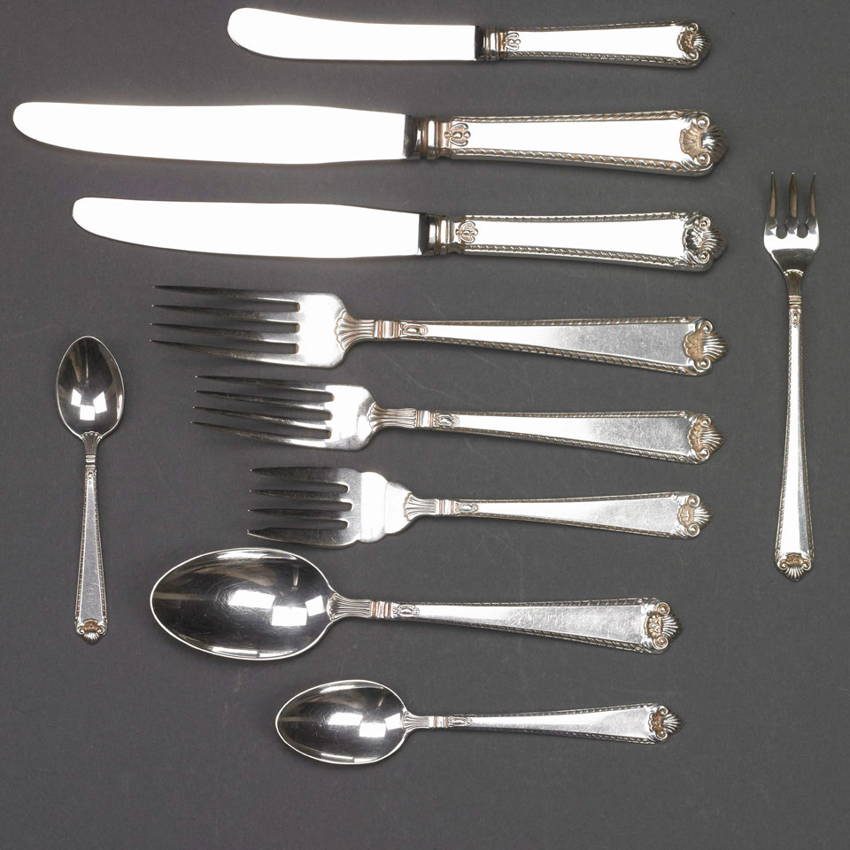 Appraisal: Canadian Silver George II Plain Pattern Flatware Henry Birks Sons