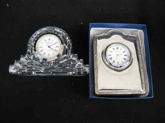 Appraisal: Sterling Desk Clock Waterford DeskClock tallest is - ''