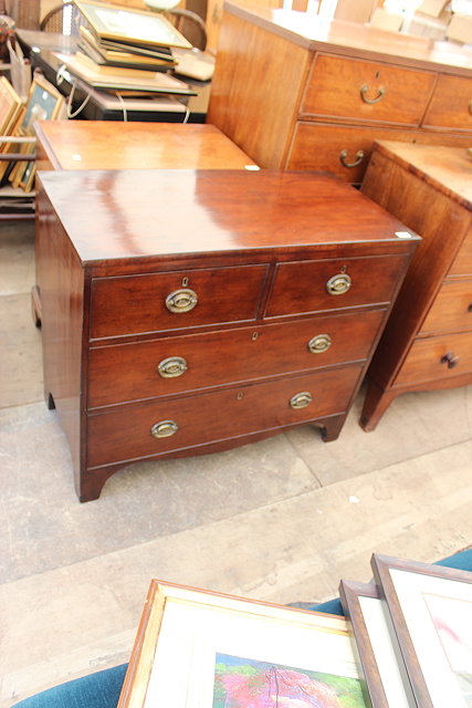 Appraisal: A TH CENTURY MAHOGANY CHEST of two short and two