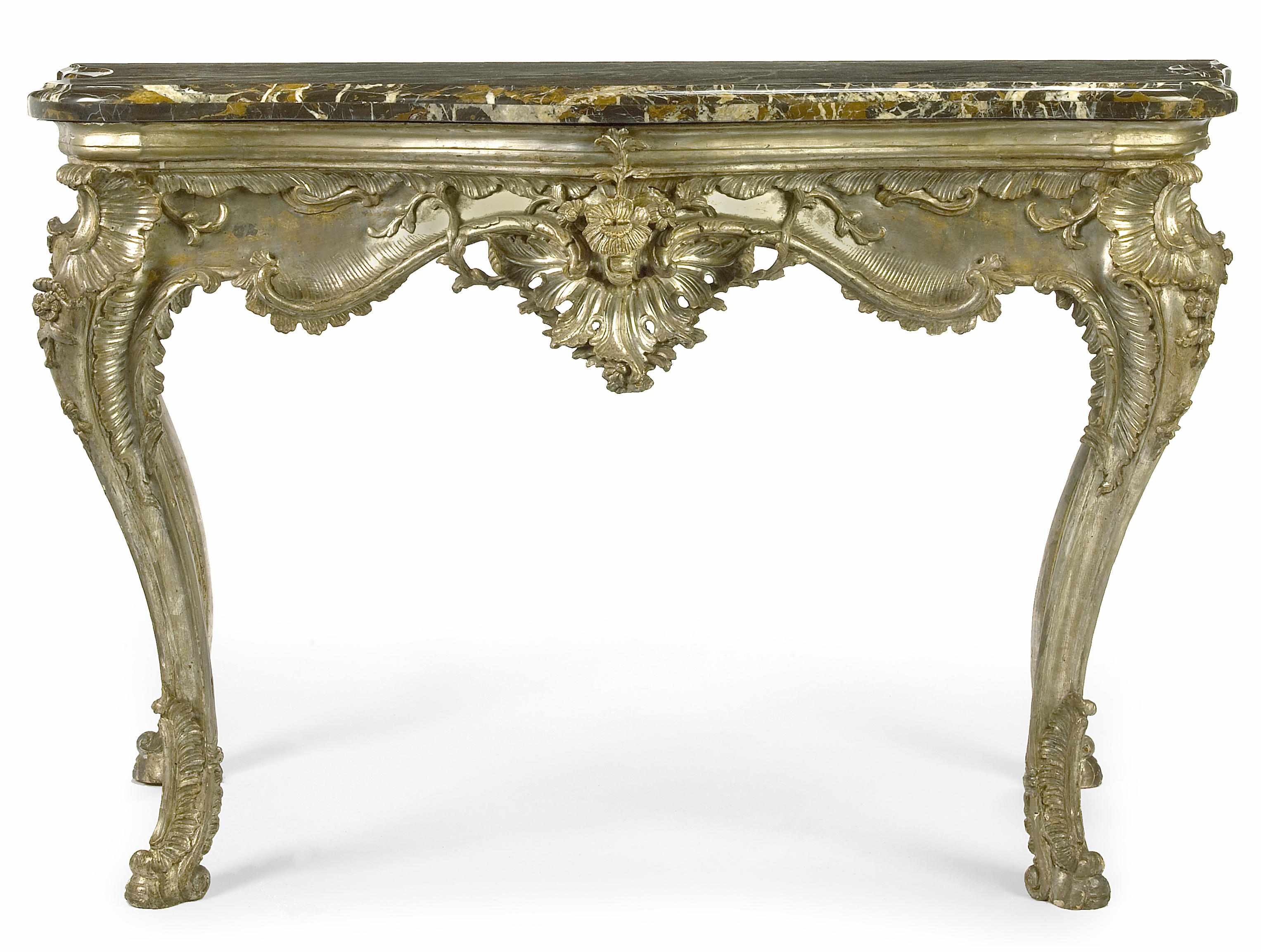 Appraisal: A Venetian Rococo silvered console third quarter th century The