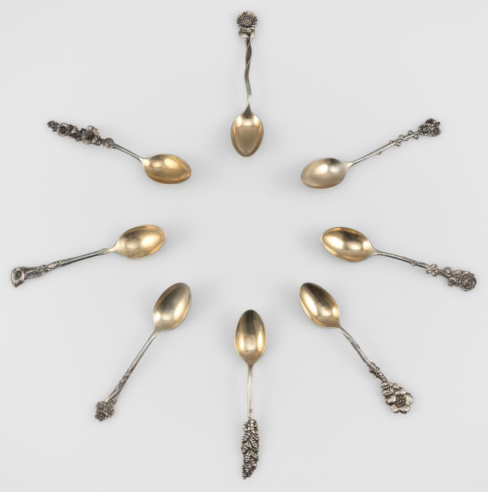 Appraisal: EIGHT REED BARTON HARLEQUIN STERLING SILVER DEMITASSE SPOONS APPROX TROY