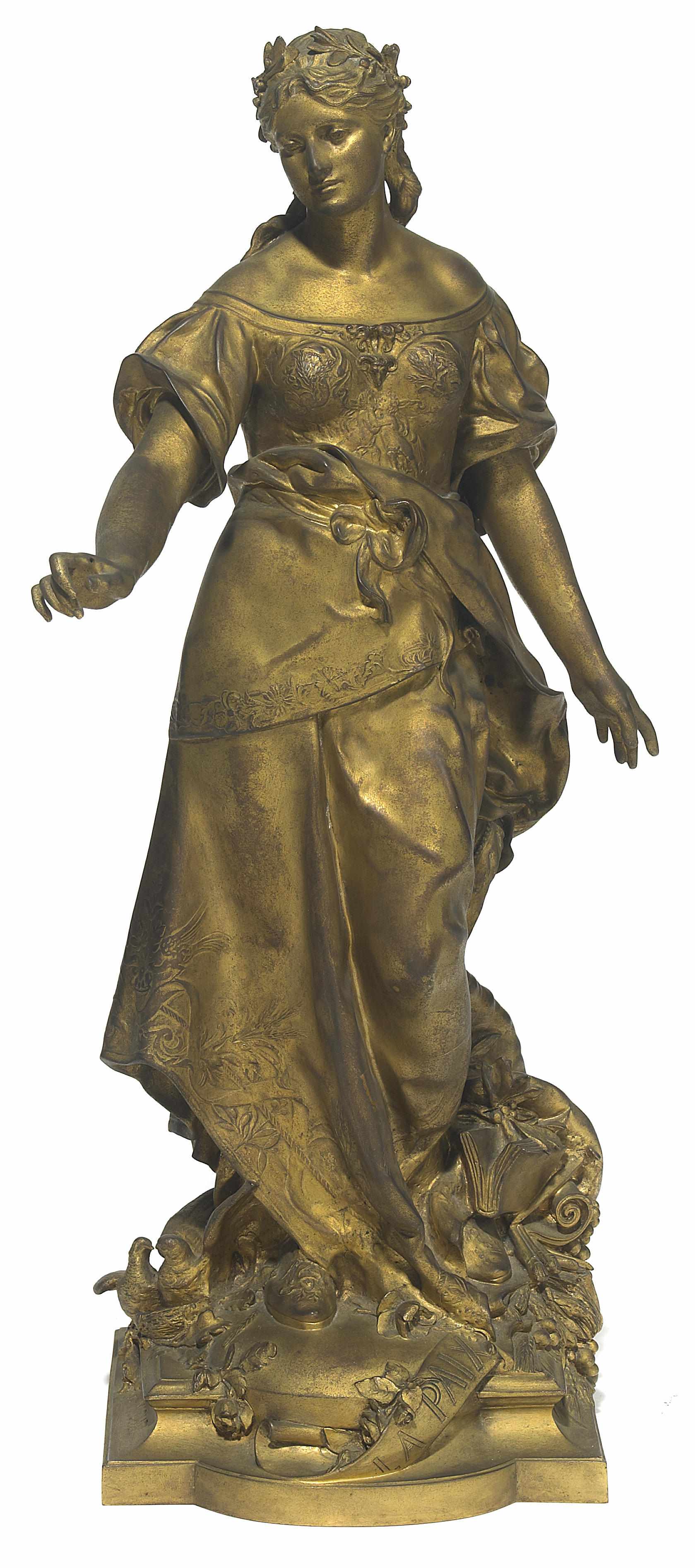 Appraisal: A French gilt bronze figure La Paix after a model