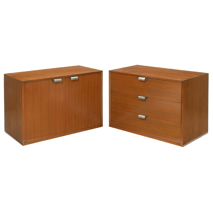 Appraisal: George Nelson Basic Series cabinets pair by Herman Miller walnut