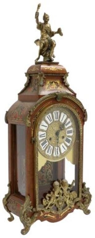 Appraisal: Louis XIV style bracket clock th c arched cornice surmounted