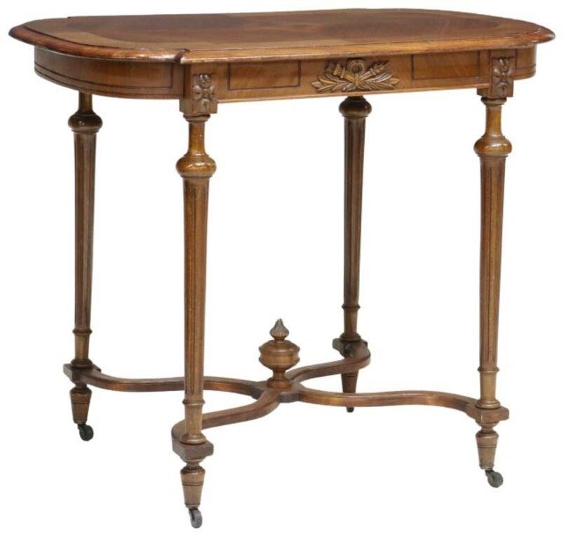 Appraisal: French Louis XVI style salon table early th c cartouche