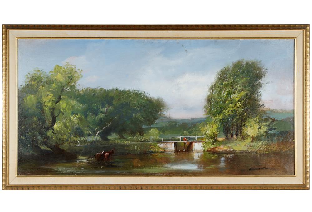 Appraisal: FRANK HERBERT MASON - LAKE LANDSCAPEoil on canvas signed lower