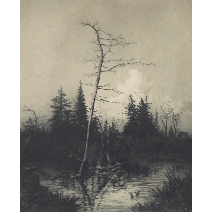 Appraisal: George Elbert Burr American - ''Evening '' c etching ''