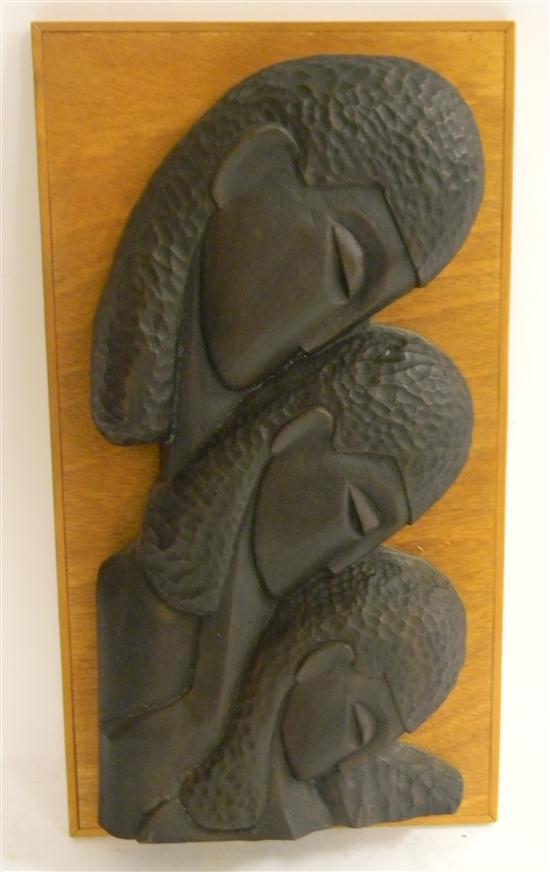 Appraisal: Itzak Ofer Polish - cast metal sculpture bas relief profile