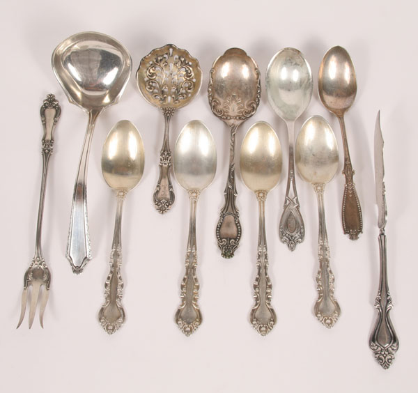 Appraisal: Eleven piece lot of silver flatware mostly sterling including five