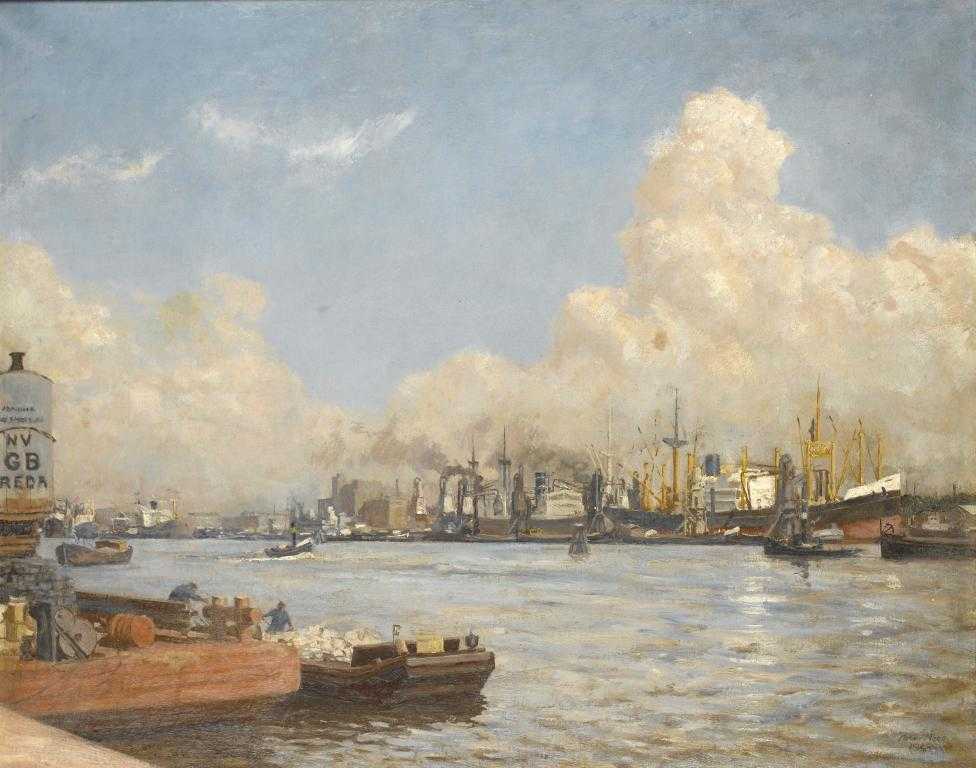 Appraisal: HERMAN MEES - ROTTERDAM HARBOUR signed and dated x cm