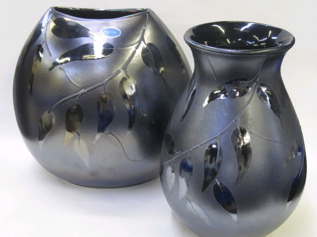 Appraisal: Three large Poole pottery zen vases