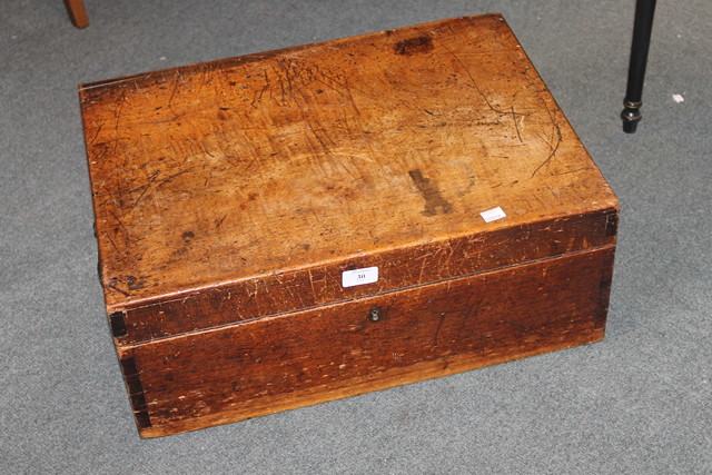 Appraisal: A VICTORIAN MAHOGANY BOX of simple form with applied brass