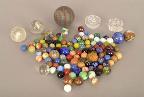 Appraisal: Bag of marbles Provenance The Estate of Anne Brossman Sweigart