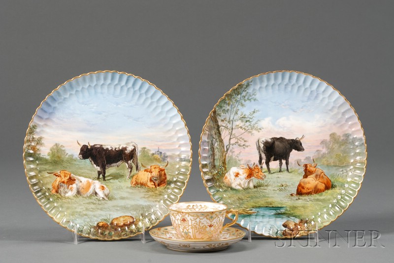 Appraisal: Three Porcelain Items England and Germany late th early th