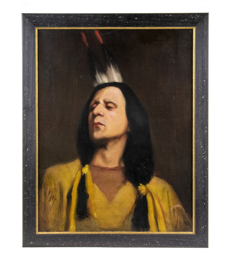 Appraisal: PORTRAIT OF A NATIVE AMERICAN A Proud Young Warrior in