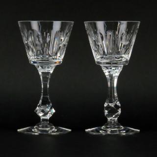 Appraisal: Fifteen Crystal Thumbprint Cut Claret Wine Stemware Fifteen Crystal Thumbprint