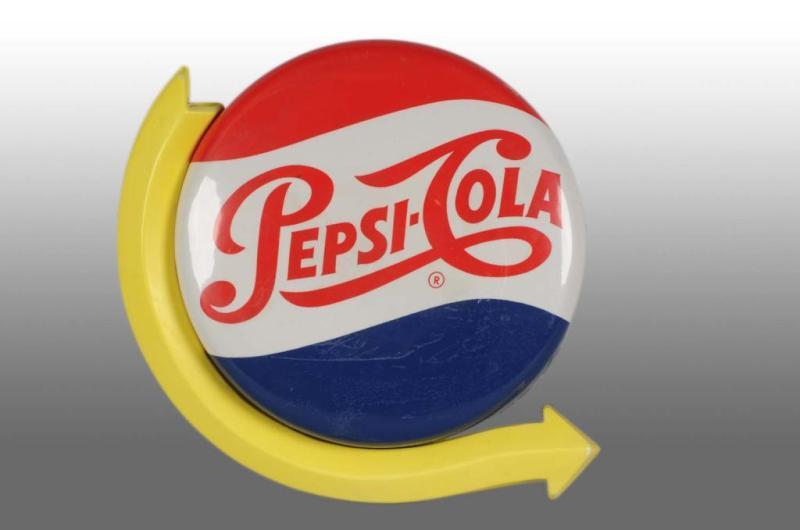 Appraisal: Rare Pepsi-Cola Light Up Sign with Yellow Arrow Description Plastic