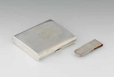 Appraisal: Two Gentlemen's Sterling Silver Accessories Including a sterling silver cigarette