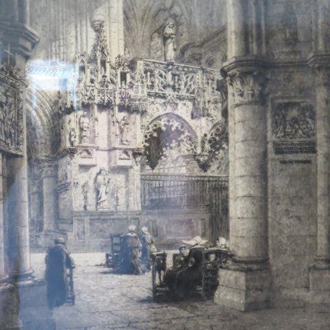 Appraisal: Alexander H Haig etching cathedral image area X in oak