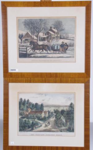 Appraisal: Four Currier-Ives lithographs Four Currier-Ives lithographs titles with image sizes-