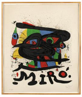 Appraisal: Joan Miro Poster for the Exhibition ''Miro Sculptures'' signed in