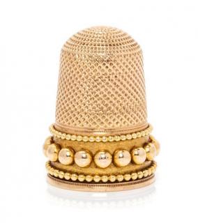 Appraisal: A George III Style Yellow Gold Thimble the knurled top