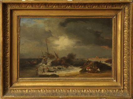 Appraisal: ATTRIBUTED TO JOHN THOMAS SERRES SHIP WRECK OFF COAST Oil