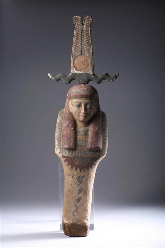 Appraisal: EGYPTIAN POLYCHROME WOOD FIGURE OF PTAH SOKER OSIRIS th Dynasty