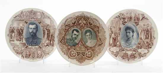 Appraisal: Two Continental Transfer Decorated Plates depicting the Czar and his