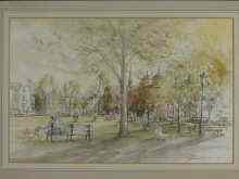 Appraisal: A pen and ink with watercolour '' Richmond Green ''