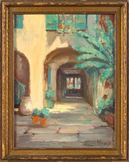 Appraisal: Alberta Kinsey American New Orleans - French Quarter Portico oil