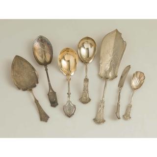 Appraisal: Vanderslice Silver Serving Pieces Seven silver serving pieces comprising a